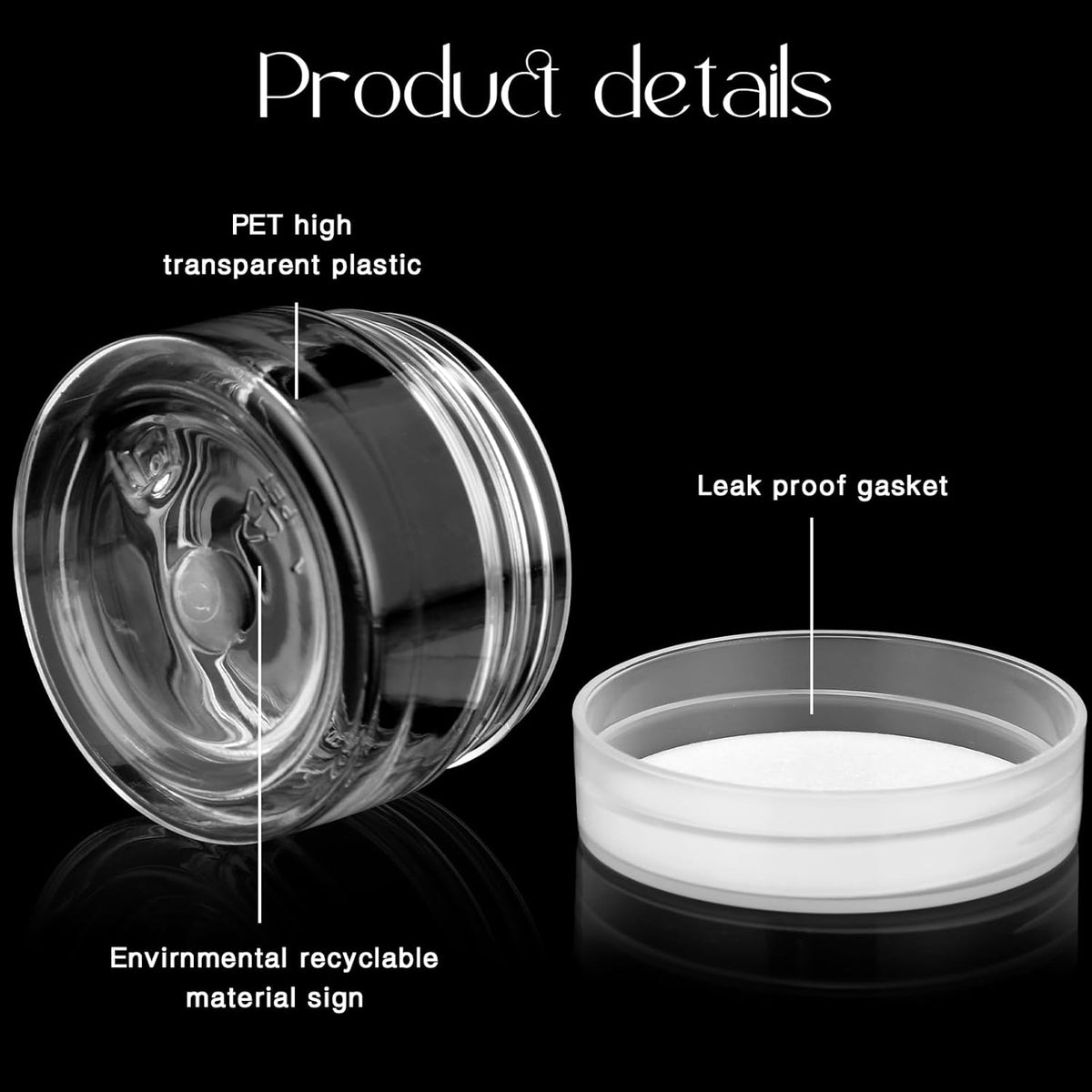 Patelai 4 Pieces Round Wide-mouth Leak Proof Plastic Container Jars with Lids for Travel Storage Makeup Beauty Products Face Creams Oils Salves Ointments DIY Making (1 Ounce,Clear)