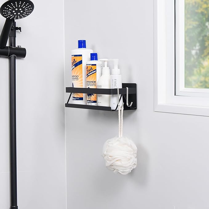Spice Rack for Rrefrigerator Kitchen Home Organization and Storage Adhesive Rack (2 Pack,Black)
