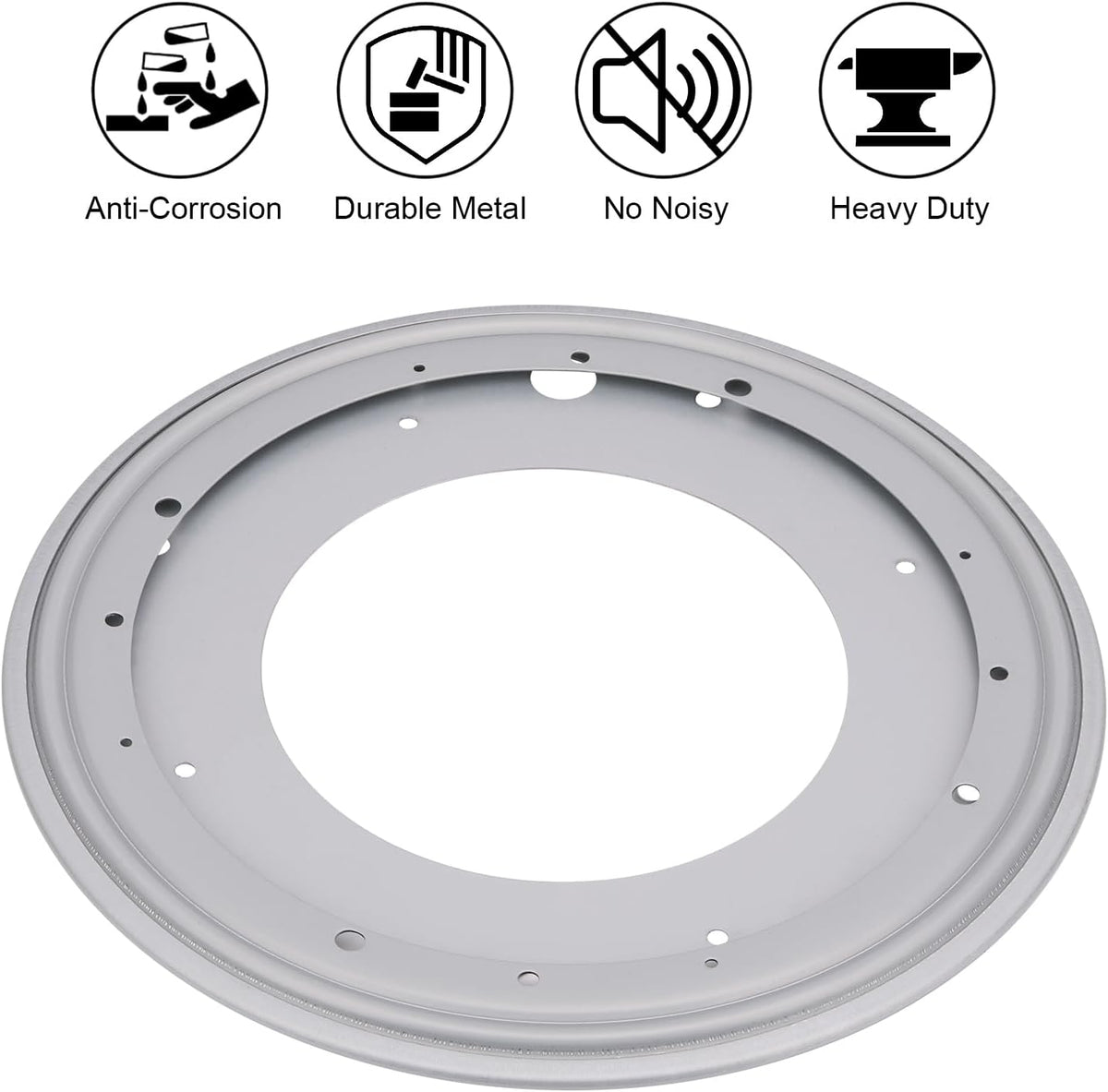 12Inch Round Lazy Susan Turntable Bearing Plate, Rotating Swivel Base with 1000lbs Load Capacity, Turntable Base for Serving Tray, Kitchen
