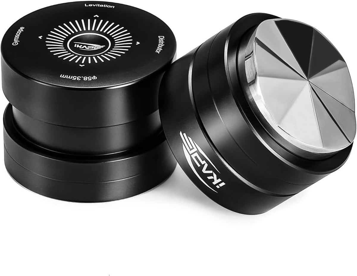 IKAPE 51MM Newly Upgrade Espresso Coffee Distributor, Coffee Dual-Bearing & High-Speed Distribution Tools, Adaptive Height Coffee Tamper Leveler for 51mm Portafilters