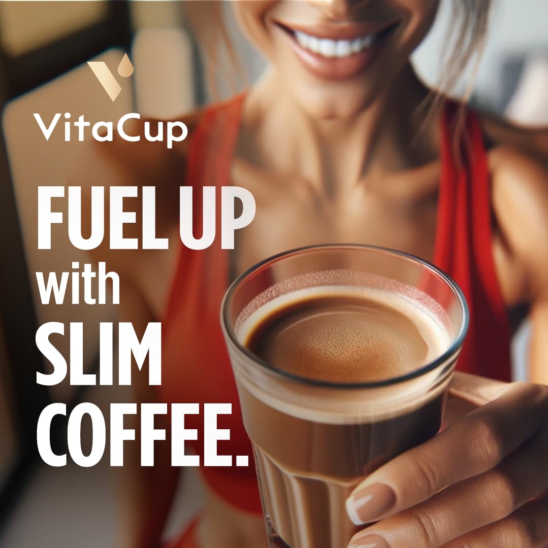 VitaCup Slim Ground Coffee, Diet Support with Ginsen, B Vitamins, Medium Dark Roast, Bold and Smooth,100% Arabica Specialty Coffee Grounds, 3 bags, 11oz each
