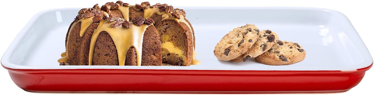 Emeril Lagasse 15.75 IN Large Baking Sheet – Stoneware Cookie Sheet & Baking Tray, Oven Safe Baking Trays for Oven