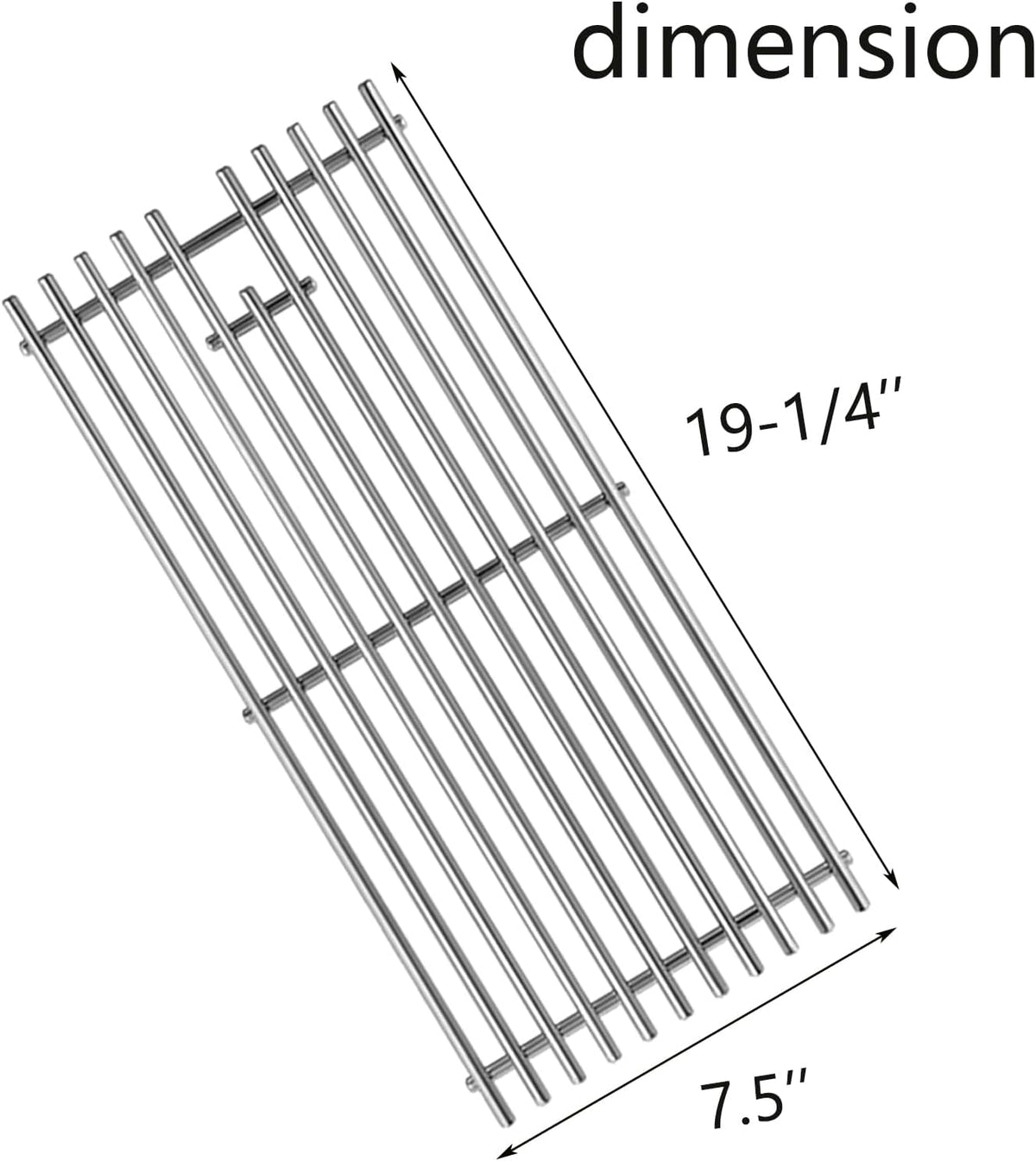 16517 Stainless Steel 5 Cooking Grates Replacement Parts for Bull Angus 40" Grill 57568 57569 57568CE 57568AGA 57569CE Brahma Lion Premium L90000 57569CE 57569CE Gas Grill 19-1/4"