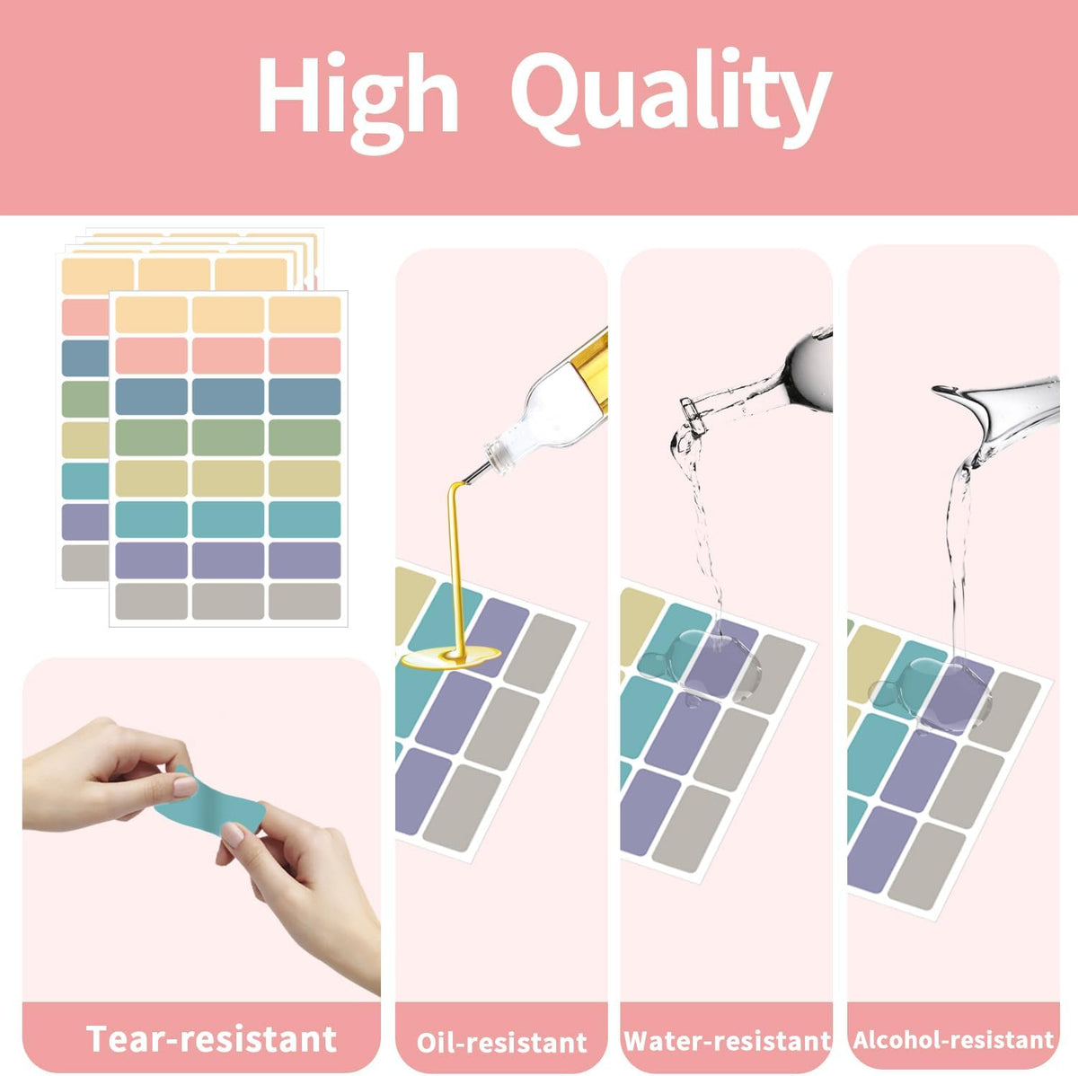 STARLIBOO Removable Freezer Labels, 1x2 Inch Color Coding Removable Label for Food Containers, 360 Freezer Stickers Tape to Write on/Waterproof/Easy Peel Off(8 Colors Morandi)