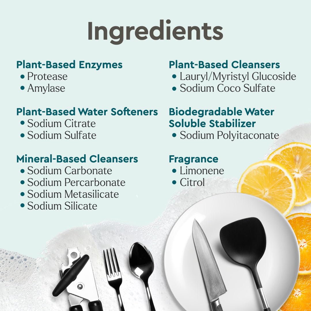 Puracy Dishwasher Pods, Natural Dishwasher Detergent, Citrus Skies Dish tabs - Enzyme-Powered, Spot & Residue Free - TikTok Trend Items, Must Haves from TikTok Made Me Buy It (Citrus Skies, 50 Count)
