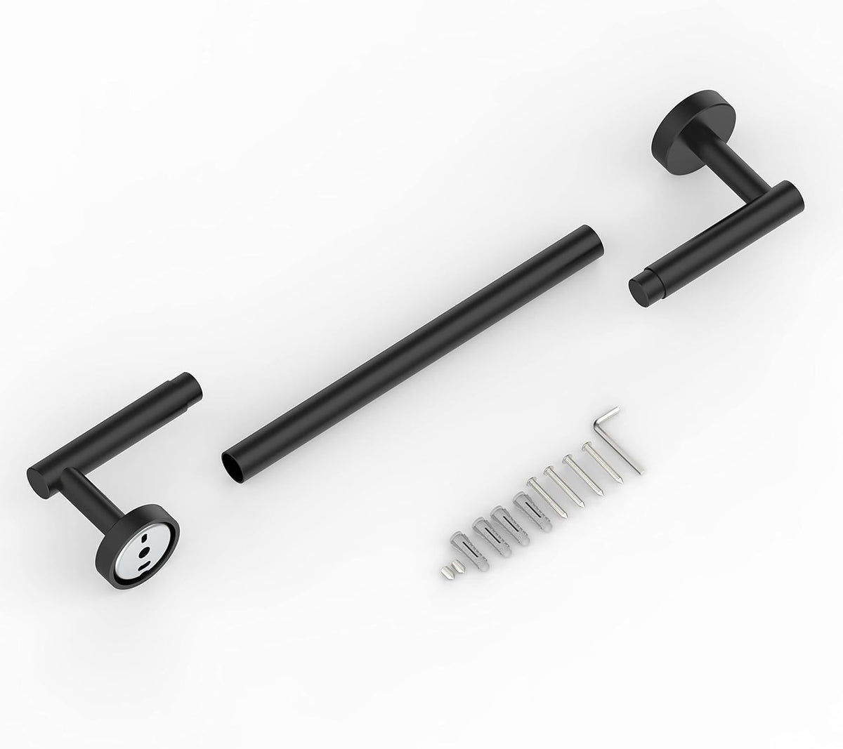 Towe Bar for Bathroom Kitchen Hand Towel Holder Dish Cloths Hanger SUS304 Stainless Steel RUSTPROOF Wall Mount (Matte Black 18-inch Center to Center)