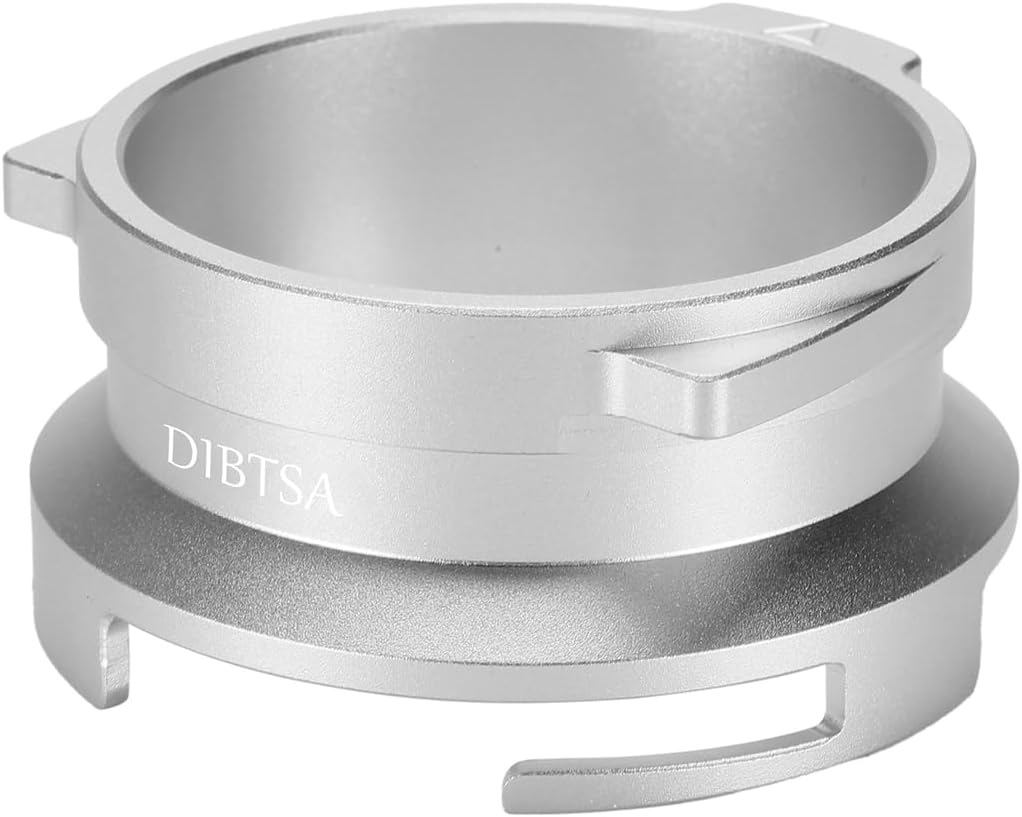 Espresso Dosing Funnel Compatible with Barsetto, Calphalon Temp IQ 58mm Portafilter, Aluminum Alloy, Silver