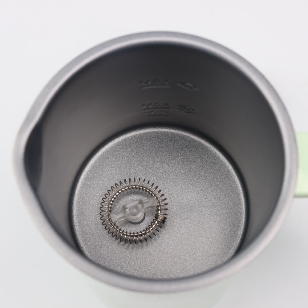 Milk Frother, 4 in 1 Electric Milk Steamer,11.84oz/350ml Automatic Warm and Cold Foam frother for Coffee, Latte, Macchiato, Cappuccino, Hot Chocolate,From the Makers of Mophom 400W,Green