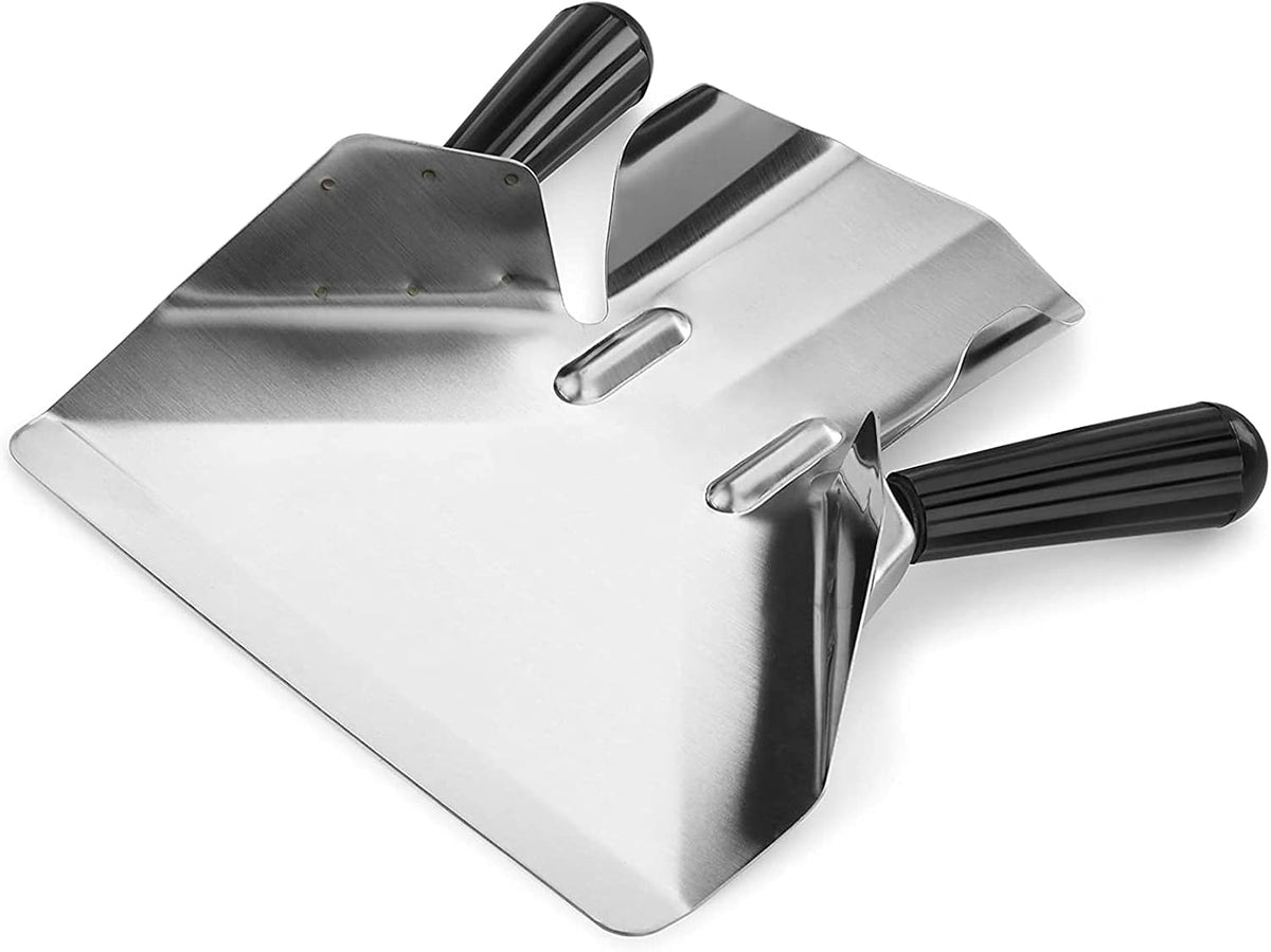 Stainless Steel Dual Handle French Fry Bagger Scoop Chip Popcorn Bagger Ice Candy Snacks Desserts Scooper with Removable Right Handle