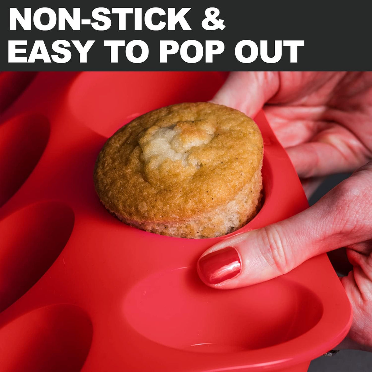 Anaeat Silicone Muffin Pan set- Regular 12 Cups Cupcake Tray, Non-Stick Silicone Baking Molds for Making Muffin Cakes, Cupcake, Chocolate, Bread,Tart and Desserts, Just Pop Out (2 Pack)