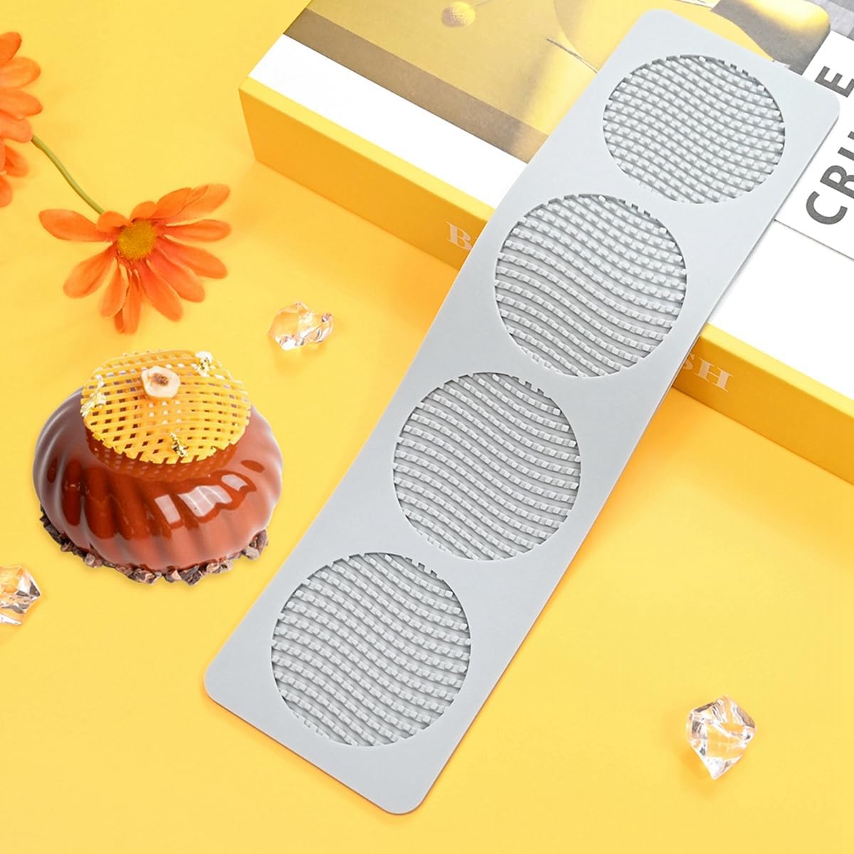 TUKE Honeycomb Lace DIY Cake Decor Silicone Mold Beehive Candy Biscuit Ice Baking Mould Round Chocolate Making Tools (F_ Honeycomb)