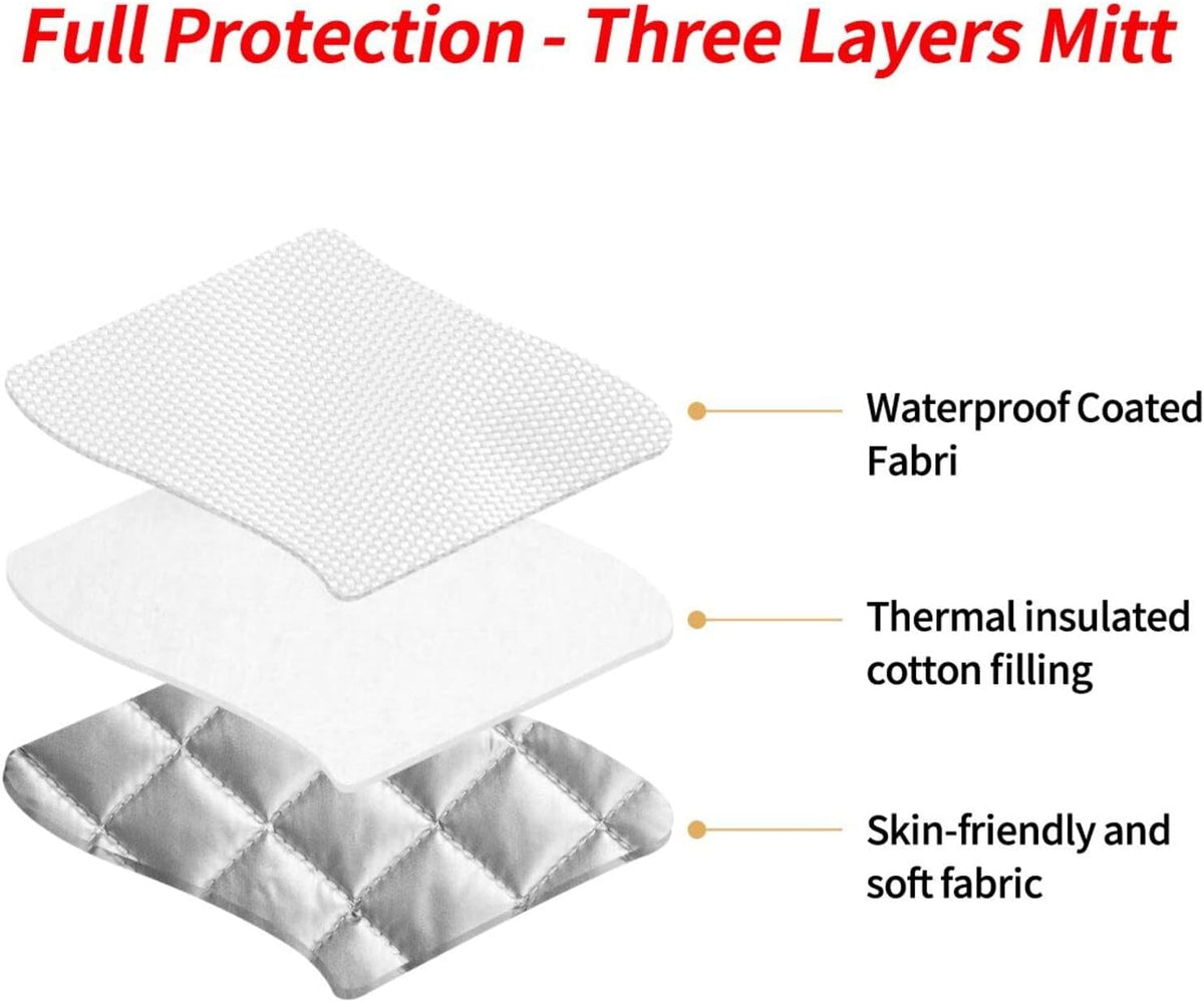 Train Travelling Oven Mitts and Pot Holders Sets of 3 Heat Resistant Oven Gloves Hot Pads Non-Slip Kitchen Accessories for Baking Cooking Grilling BBQ