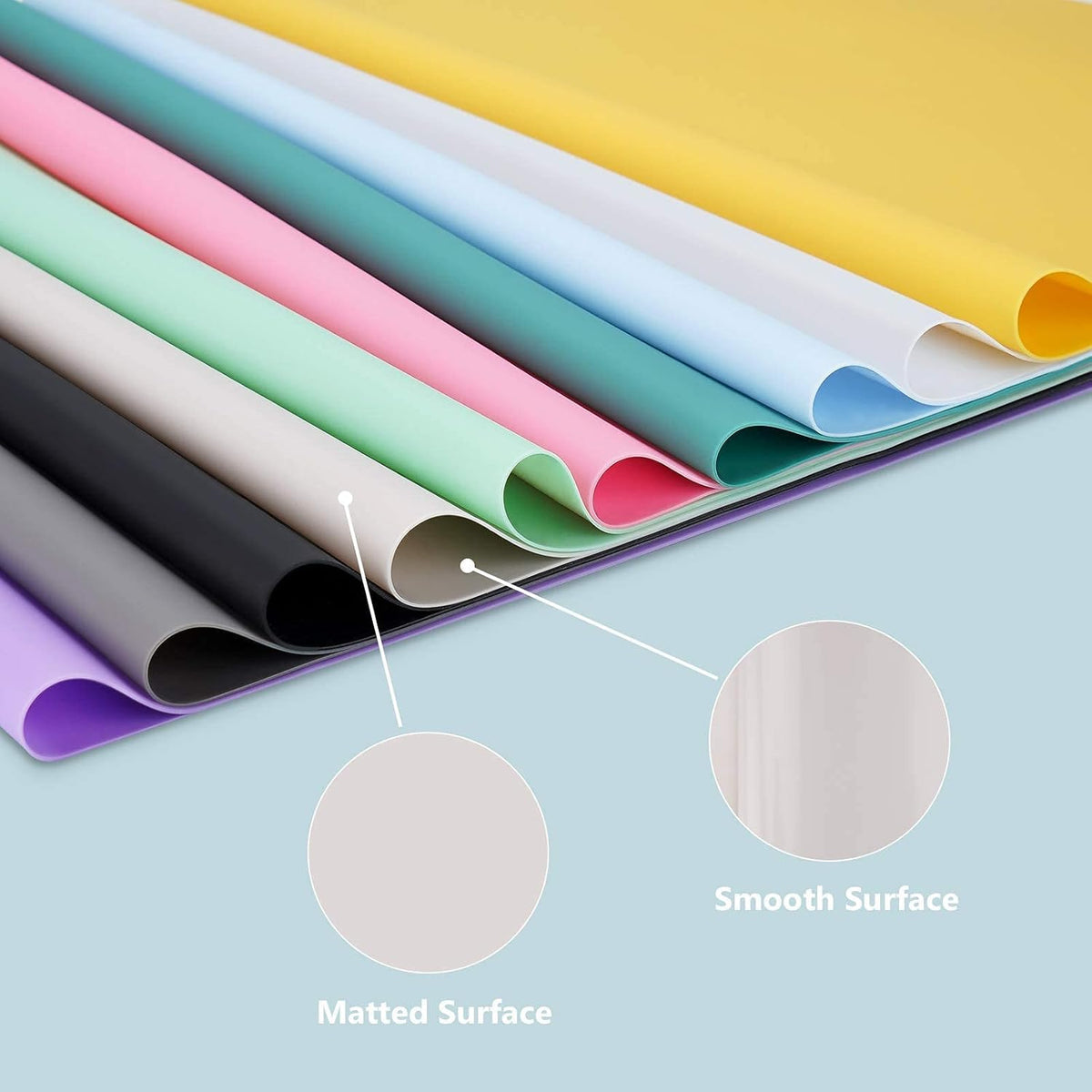 Gartful 2pcs Silicone Mats for Kitchen Counter, Large Heat Resistant Mat, 25 x 17 inches Countertop Protector, Non-Slip Placemat, Desk Saver Pad, Multipurpose Mat, Semi-Transparent