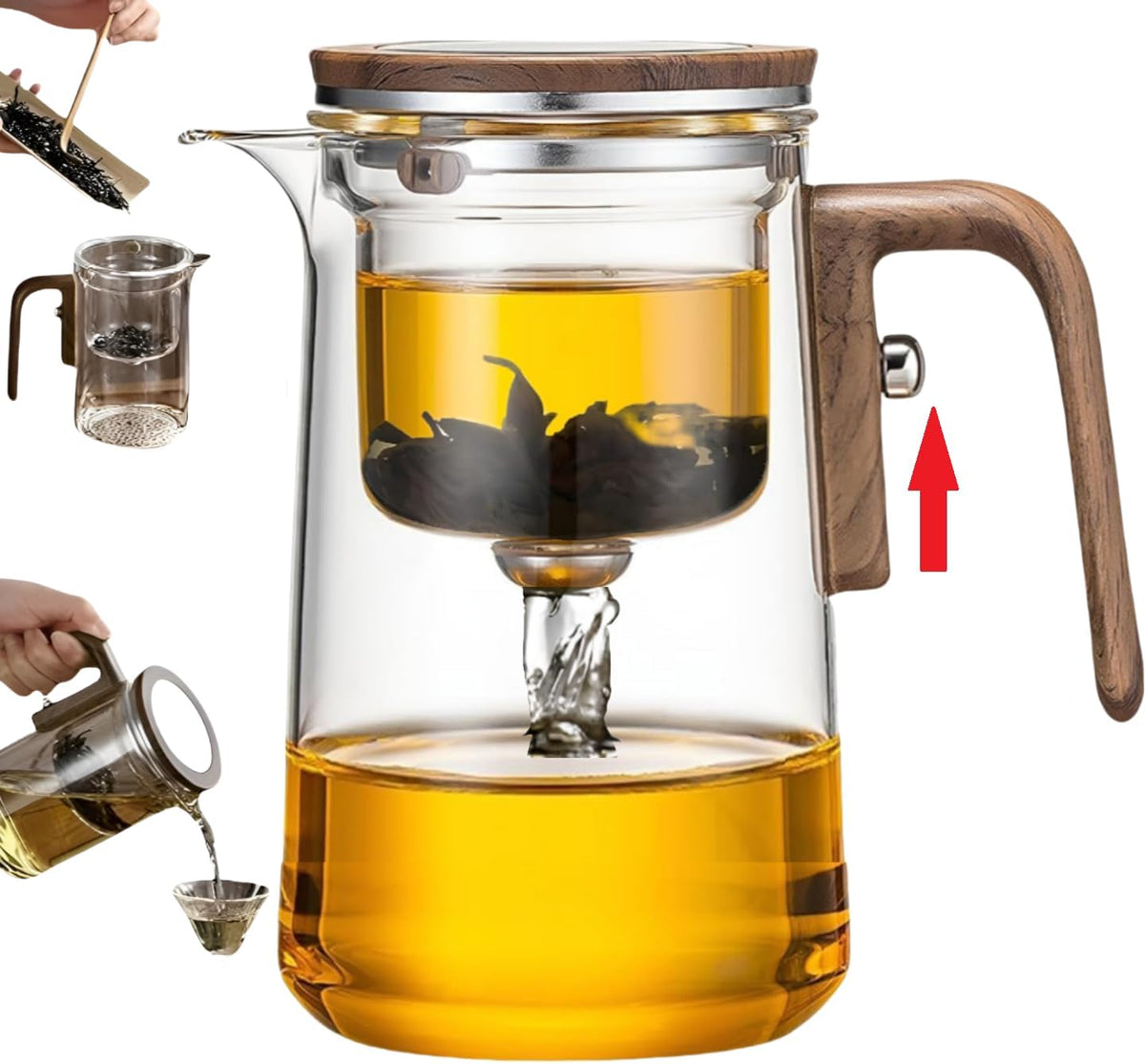 Enchanti Tea Pot, Creative Witchcraft Magic Glass Teapot, Detachable Loose Tea Glass Tea Infuser, Ideal for Tea Steeper-27oz (approx. 800 ml)