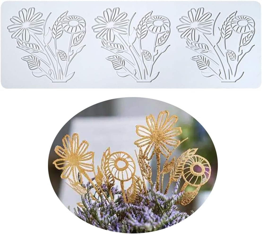 TUKE Flower Silicone Cake Lace Mold Cake Decorating Tool Border Decoration Lace Mold Kitchen Baking Tool (K_ Flower)
