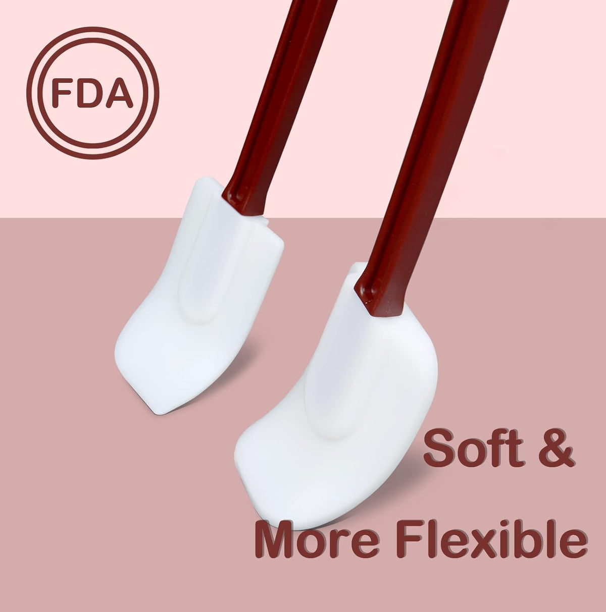 9.5 INCH Silicone Spatulas Heat Resistant Heavy Duty Rubber Spatulas Commercial Spatulas Set for Kitchen Use Silicone Cooking Utensils Sets of 2