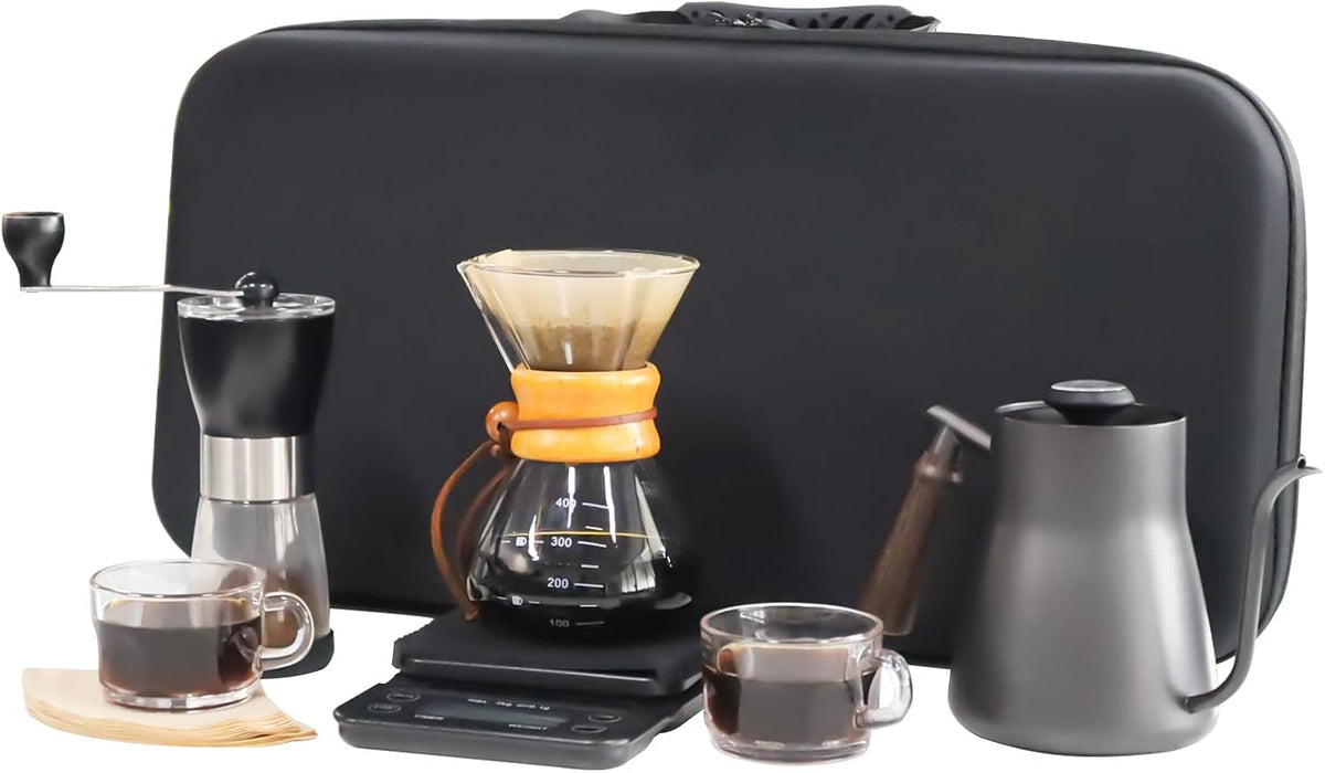 SOTECH Portable Pour Over Coffee Maker Dripper Set Espresso Americano Latte For Travel Camping Office Home Car Hiking(2 Cup Coffe Gift Set)