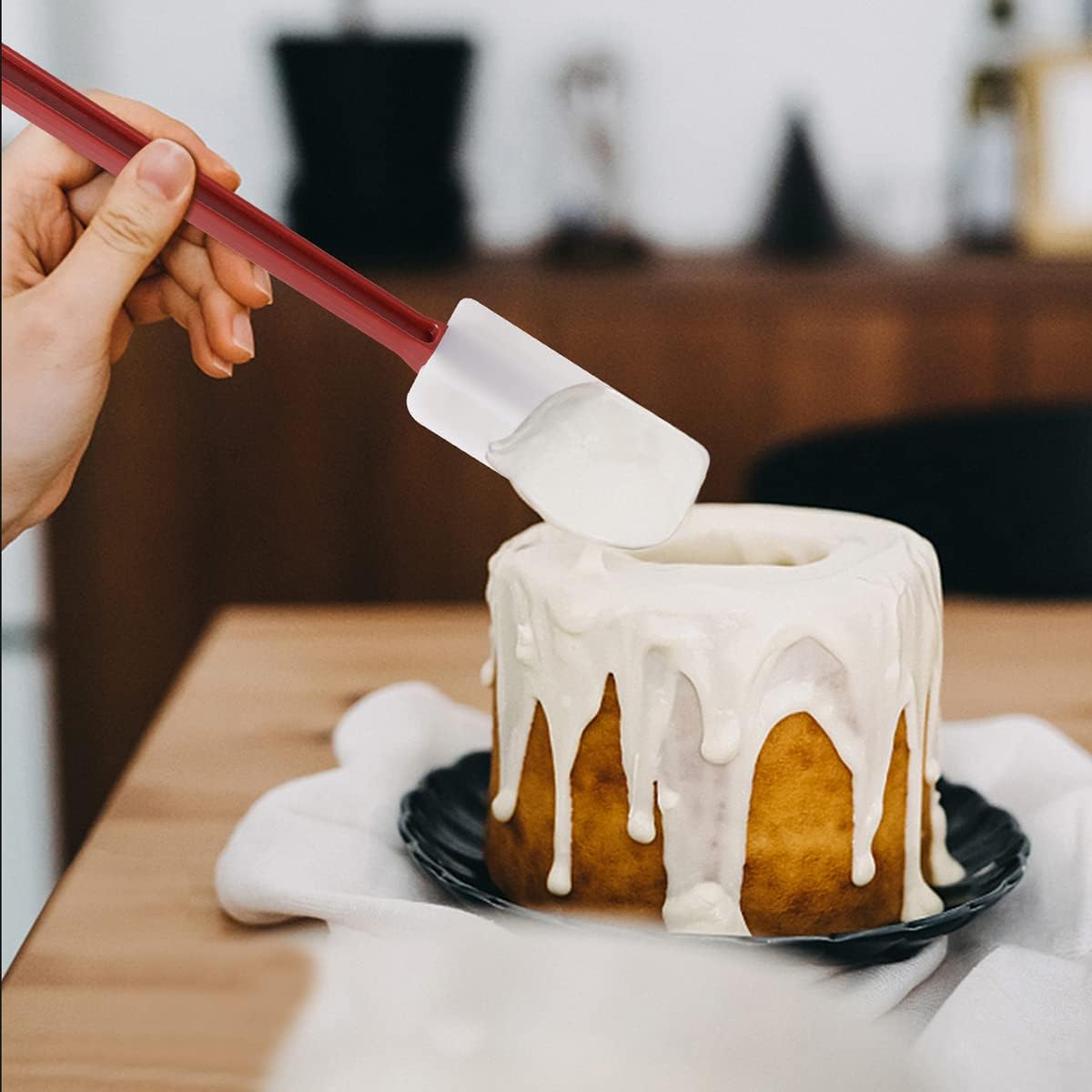 Flexible Rubber Spatulas 5PCS, Silicone Spatula Set, Soft Rubber Spatula Scraper 9.5 Inches, Commercial Spatula, Silicone Rubber Spatula Set Resistant to 500℉ (5 Scrapers 9.5")