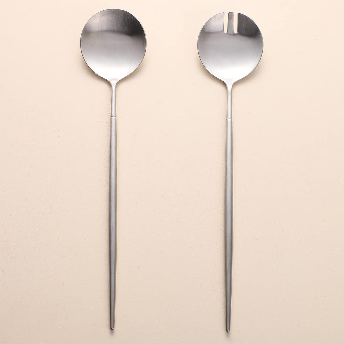 Salad Servers,Spoon and Fork Set 11.41 inch,18/10 Stainless Steel Salad Serving Silver