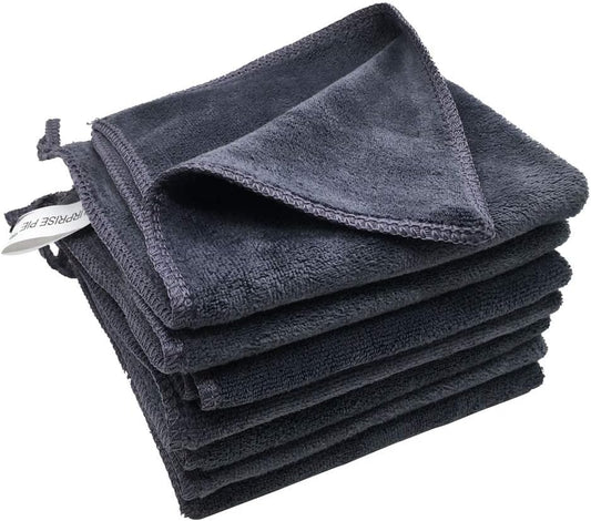 Microfiber Cleaning Cloth Ultra Absorbent & Soft Micro Fiber Cloth for Cleaning for House Kitchen Boat Microfiber Towels for Cars Window Cleaner (12"x12") Grey-6 Pack