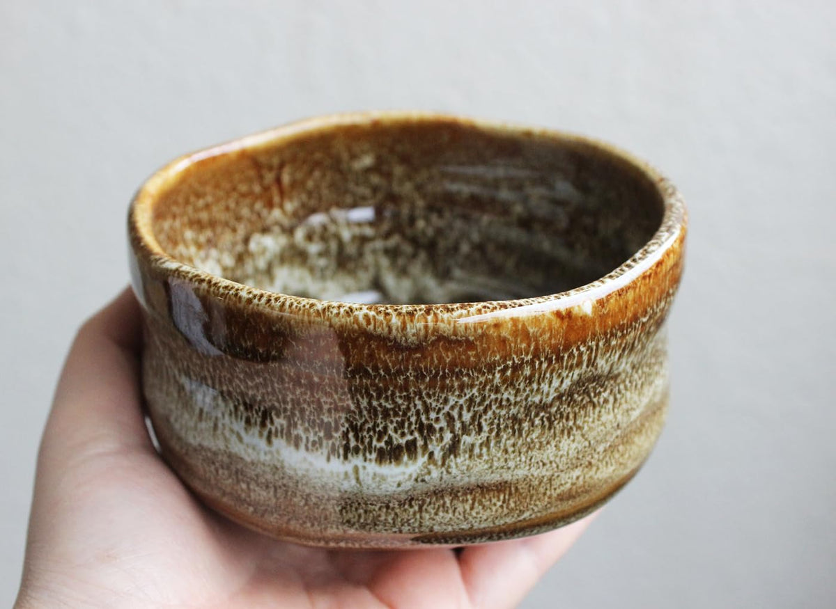 Japanese Traditional Handcrafted Matcha Chawan Tea Bowl Cup Ceremony Tableware Pottery (Ame Yuu)
