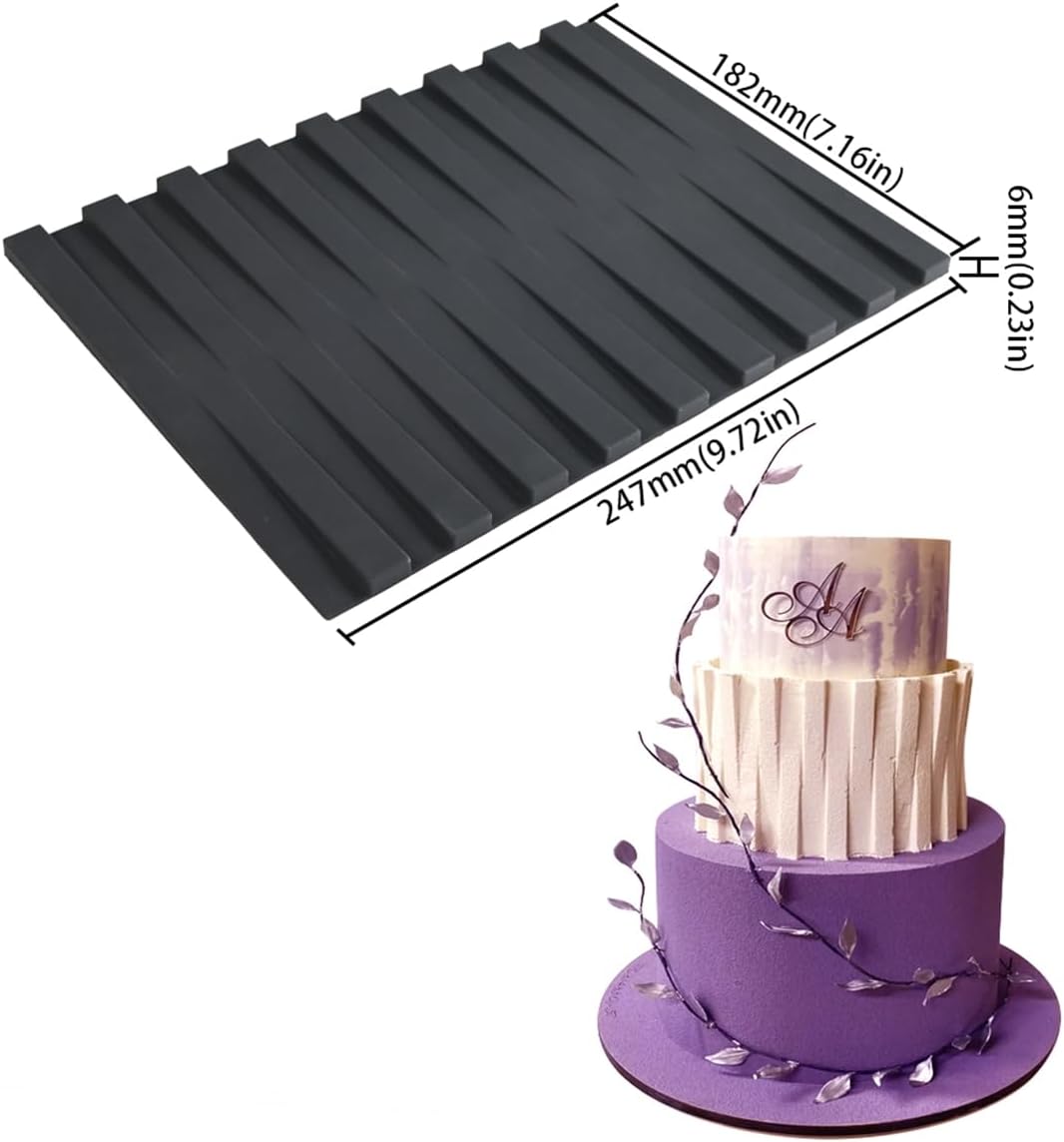 mostsom Silicone Lace Mold for Fondant Piano Key Pattern Embossing Mat for Cake Decorating, Chocolate, Clay, Resin - Flexible Reusable DIY Craft Tool (C_Piano Key)
