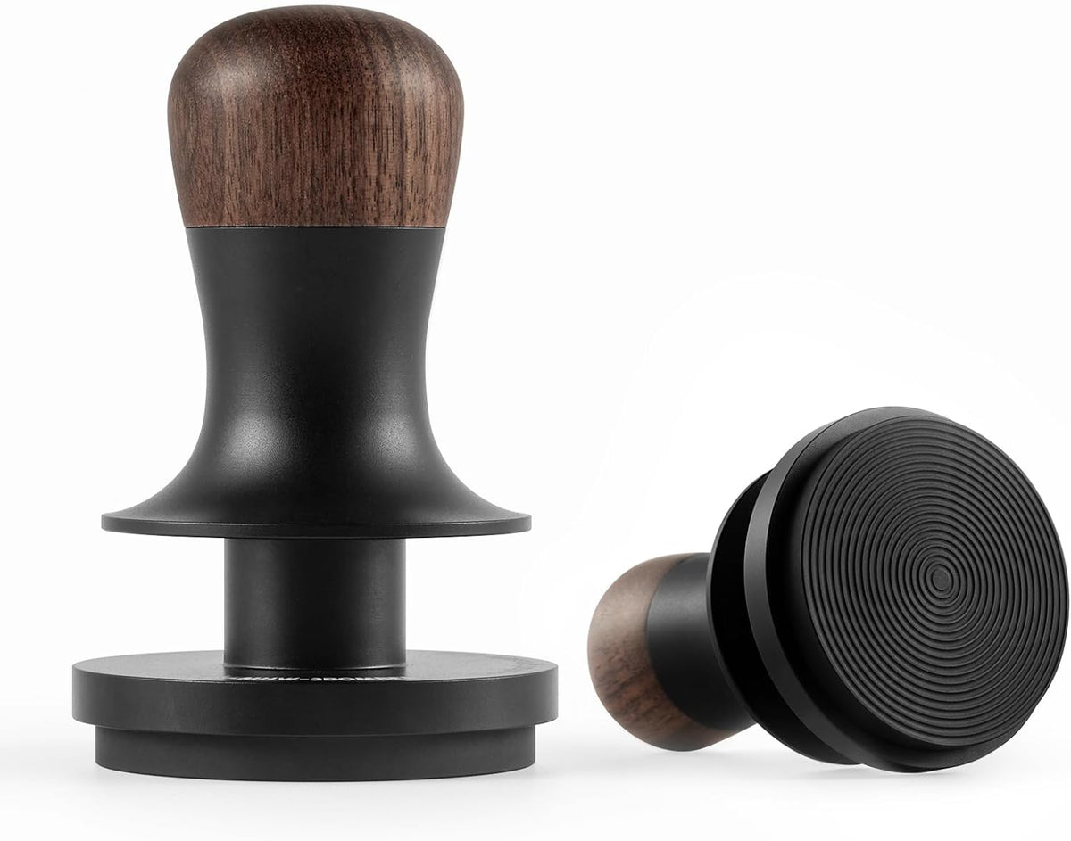 MHW-3BOMBER 53.35mm Espresso Coffee Tamper with Three Spring Loaded Calibrated Espresso Tamper 30lbs 54mm Espresso Hand Tamper with Sound Feedback Titanium Coating Black T6177T-OS