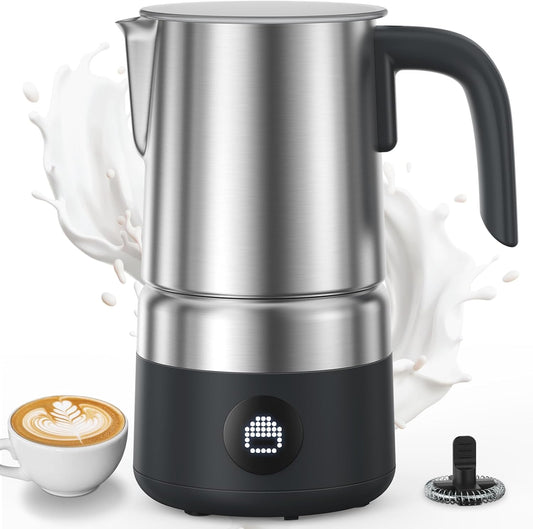 8-IN-1 Milk Frother and Steamer 600W w/Smart Touch Control, AMZCHEF 17oz/500ml Detachable Frother for Coffee, Automatic Warm and Cold Foam Maker, Hot Chocolate Maker, Dishwasher Safe