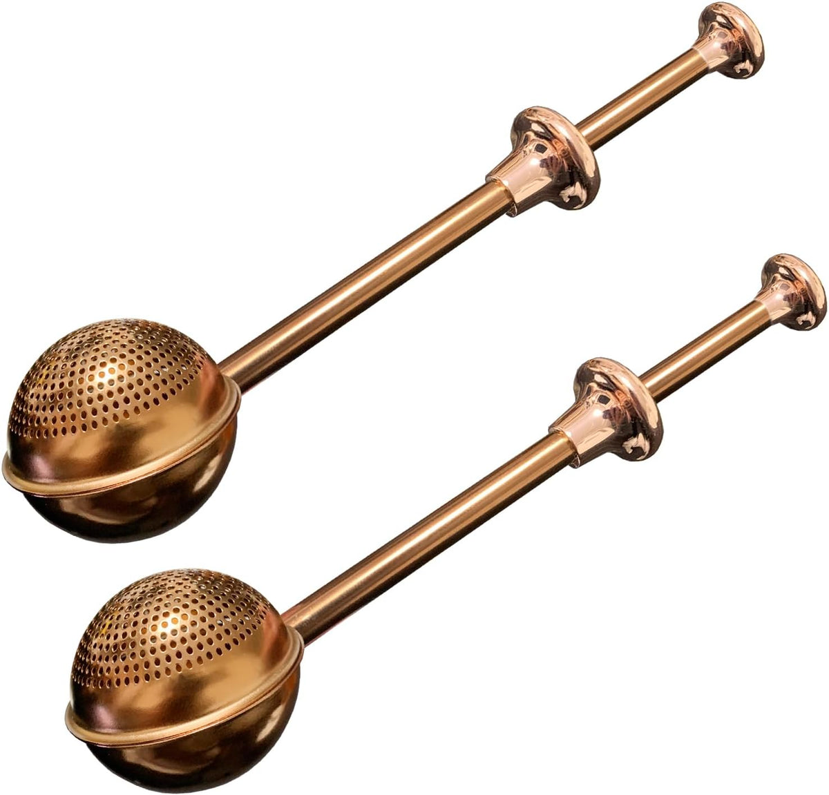 JETKONG Baker's Dusting Wand for Sugar, Flour and Spices, Stainless Steel Powdered Sugar Shaker Duster Sifter, Set of 2 (Brown)