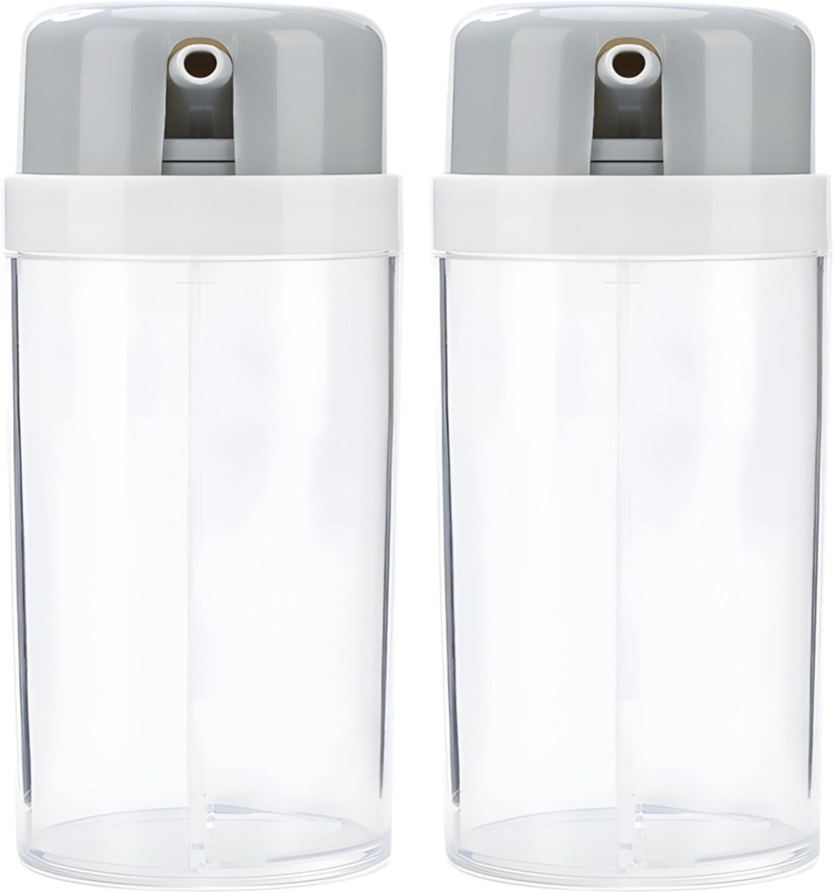 2 Pcs 2-in-1 Plastic Spice Containers, Leak-Proof Seasoning Dispensers for Oil, Soy Sauce, Vinegar, with Adjustable Pour Spouts, Transparent, Space-Saving Design, 180 ml Capacity