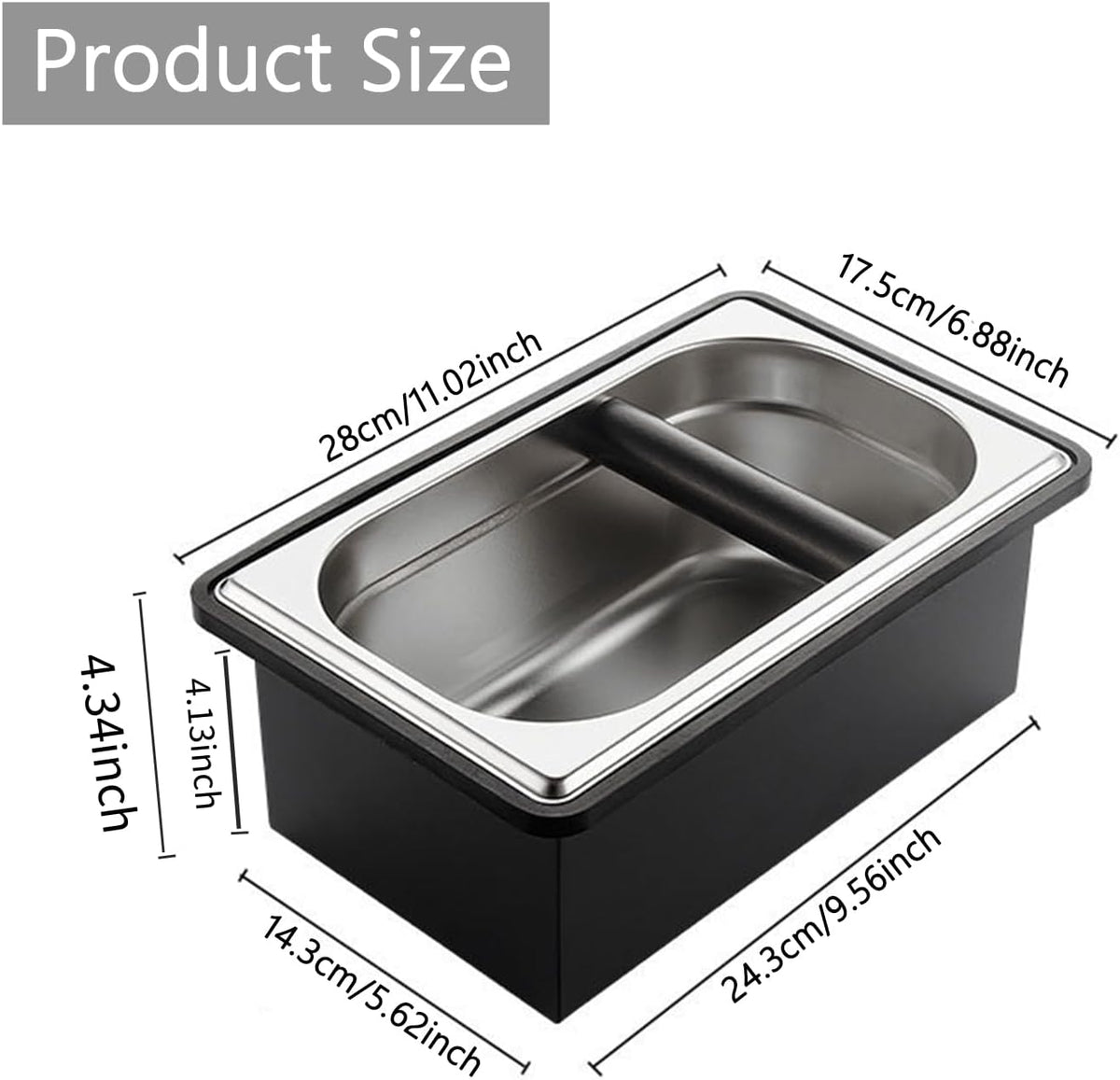 Espresso Knock Box, Stainless Steel Coffee Knock Box Large Capacity Coffee Pucks Container Espresso Machine Tool for Coffee Ground
