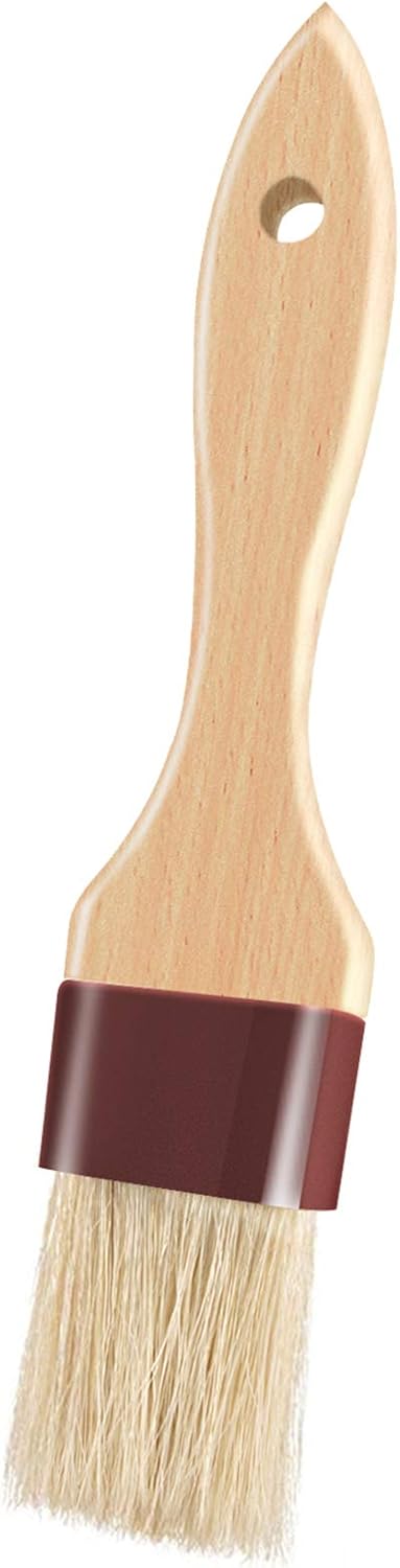 Pastry Brushes for Baking Basting Brush with Boar Bristles and Beech Hardwood Handles Culinary Oil Brush for Barbecue Butter Grill BBQ Sauce Baster Marinade Kitchen Food Cooking Brushes (1.5 inch)