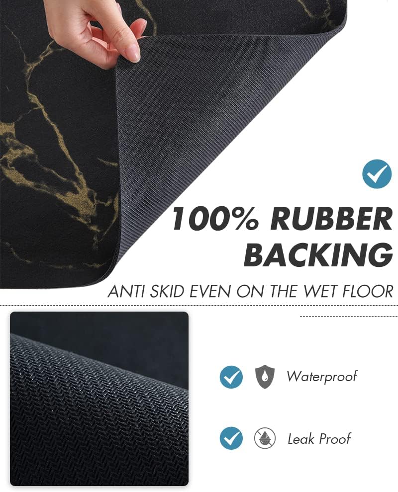 AMOAMI Coffee Mat Hide Stain Rubber Backed Absorbent Dish Drying Mat for Kitchen Counter - Fits Under Coffee Maker or Machine