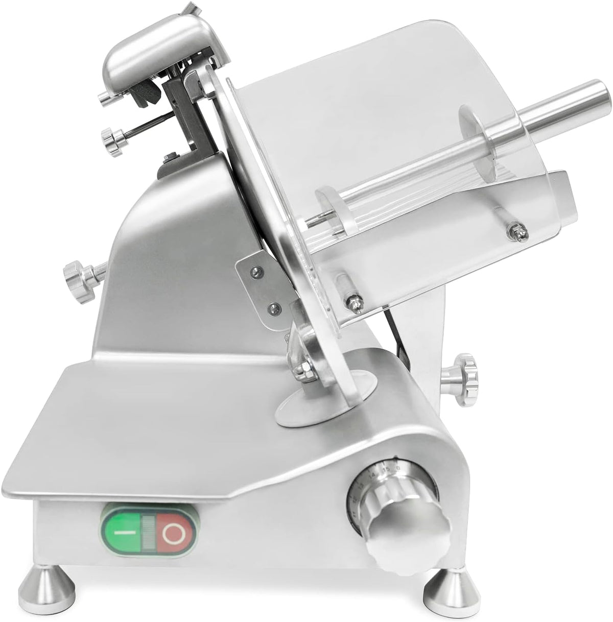 KWS MS-10ES All Metal 320W Electric Meat Slicer 10-Inch with 304 Stainless Steel Blade & Extended Back Space, Frozen Meat/Cheese/Food Slicer Low Noise Commercial and Home Use [ ETL, NSF Certified ]