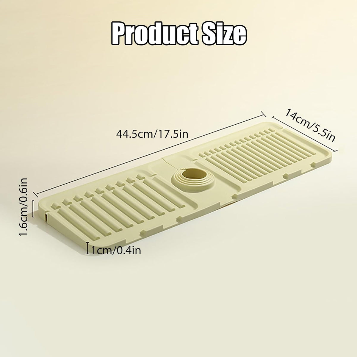 Faucet Mat for Kitchen Sink - 2024 Upgraded Premium Silicone Splash Guard with Fast Drying Properties - Protective Sink Tray Ideal for Stone Sinks in Kitchen & Bathroom (1, Green)