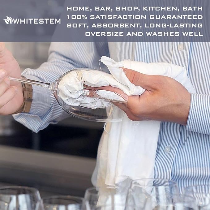 Dish Cloths Cotton| Kitchen Wash Cloth | Shop Towels Absorbent and Lint Free Flour Sack| Dishcloths for Kitchen Washing Dishes| Thick Absorbent Quick Dry Dish Rags | 50 Pack 13"x13" White