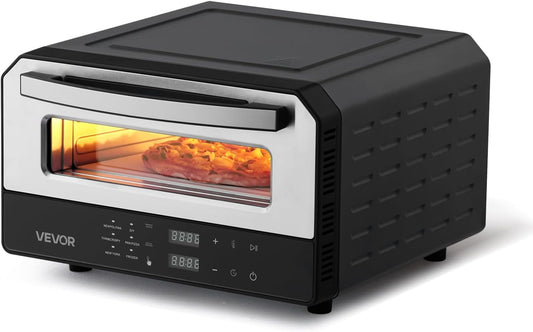 VEVOR Electric Pizza Oven, Smart Pizzas Maker Indoor with 5 Preset, 12-Inch Countertop Pizza Cooker w/Touch Srceen, 750℉ Max Temp, 2-Min Rapid Baking Oven Thin & Crispy, Neapolitan, Frozen, New York