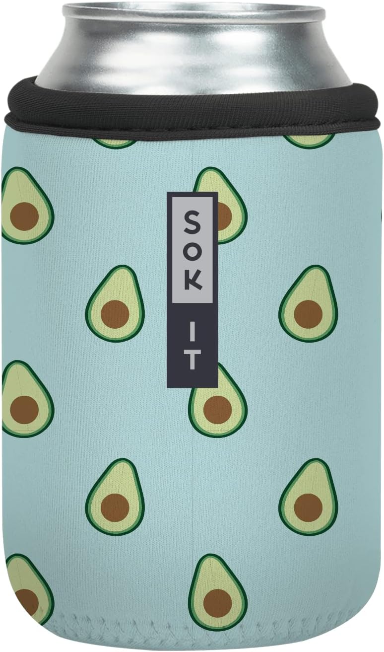 Sok It CanSok Sleeve for Beer & Soda Insulated Neoprene Cover (Holy Guacomole, 12oz Can Sleeve)