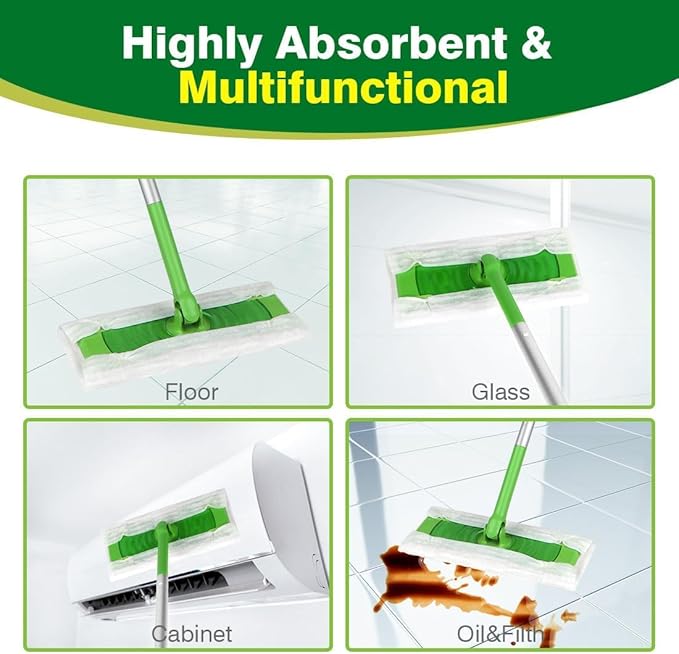 HOMEXCEL Dry Sweeping Cloths Pads Compatible with Swiffer Sweeper, Disposable Duster Refills Mop Pads for Floor Mopping and Cleaning, 64 Count-8 " x 10.4 " Pads Refills-Not Include The Mop