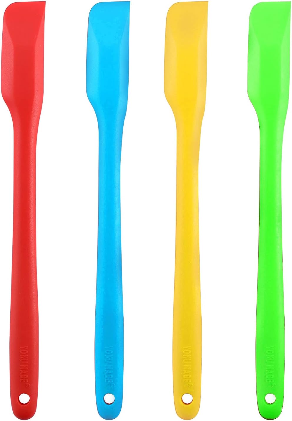 Yoku Made- Small Spatulas Set, Heat-resistant Mini Spatulas with Sharp and thin Edge, Nonstick Silicone Spreader, 10 Inches, 4 Pack