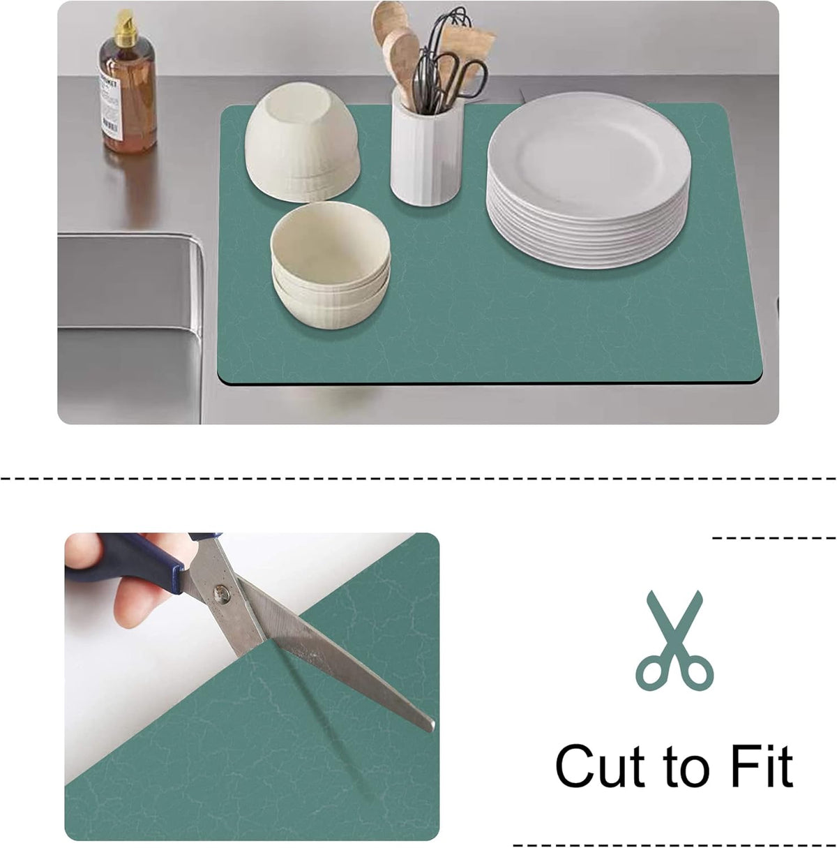 GOLENER Coffee Maker Mat For Countertops, Absorbent, Washable, Reversible Microfiber Dish Drying Mat For Kitchen Accessories, Under Small Appliance Mats