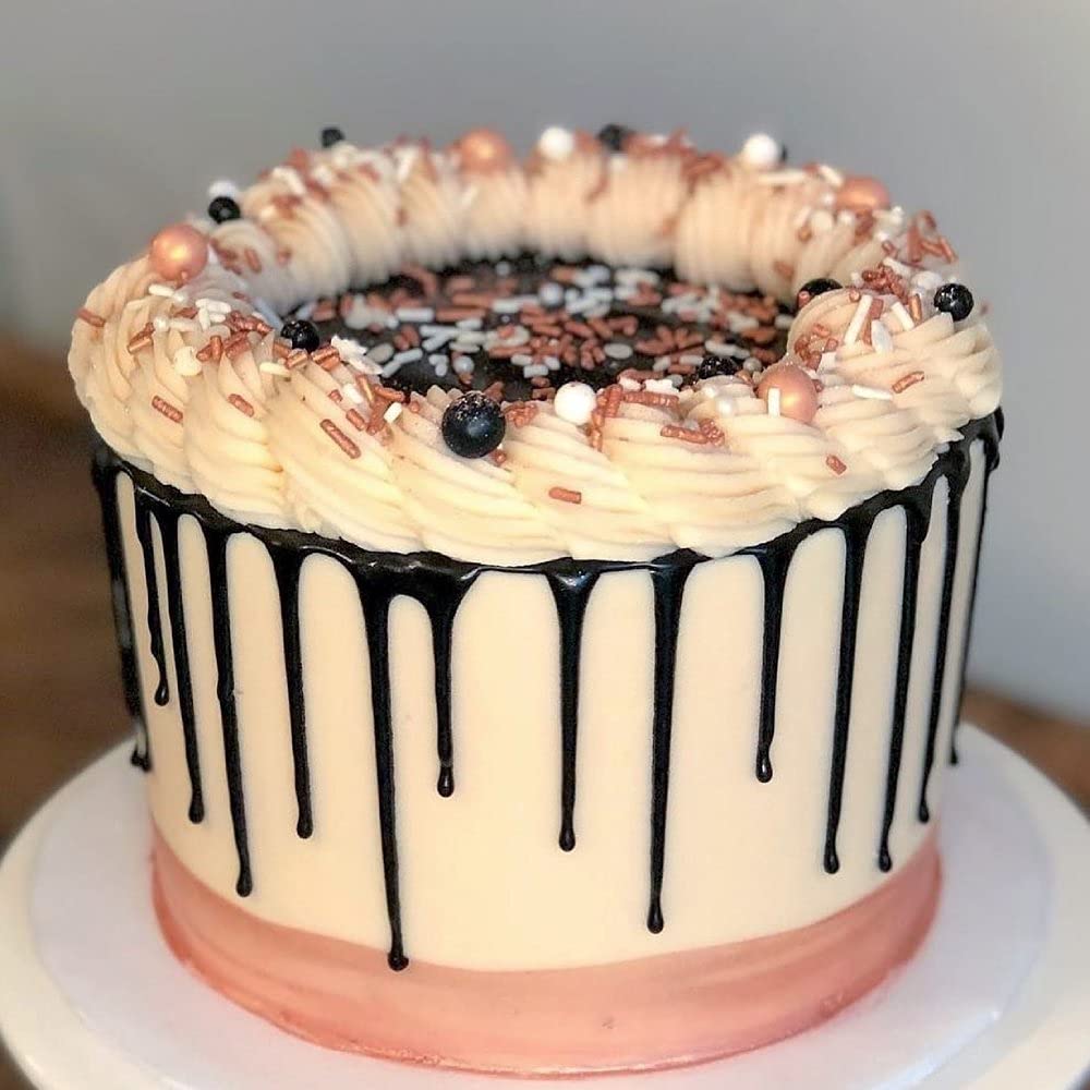 Sprinkles for Cake Decorating Edible Cake Decorations Fancy Rose Gold Sprinkles Cupcake Decorations Cake Sprinkles for Cupcake Decorating Rose Gold Cake Decorations with Rose Gold Sixlets Sugar Pearls
