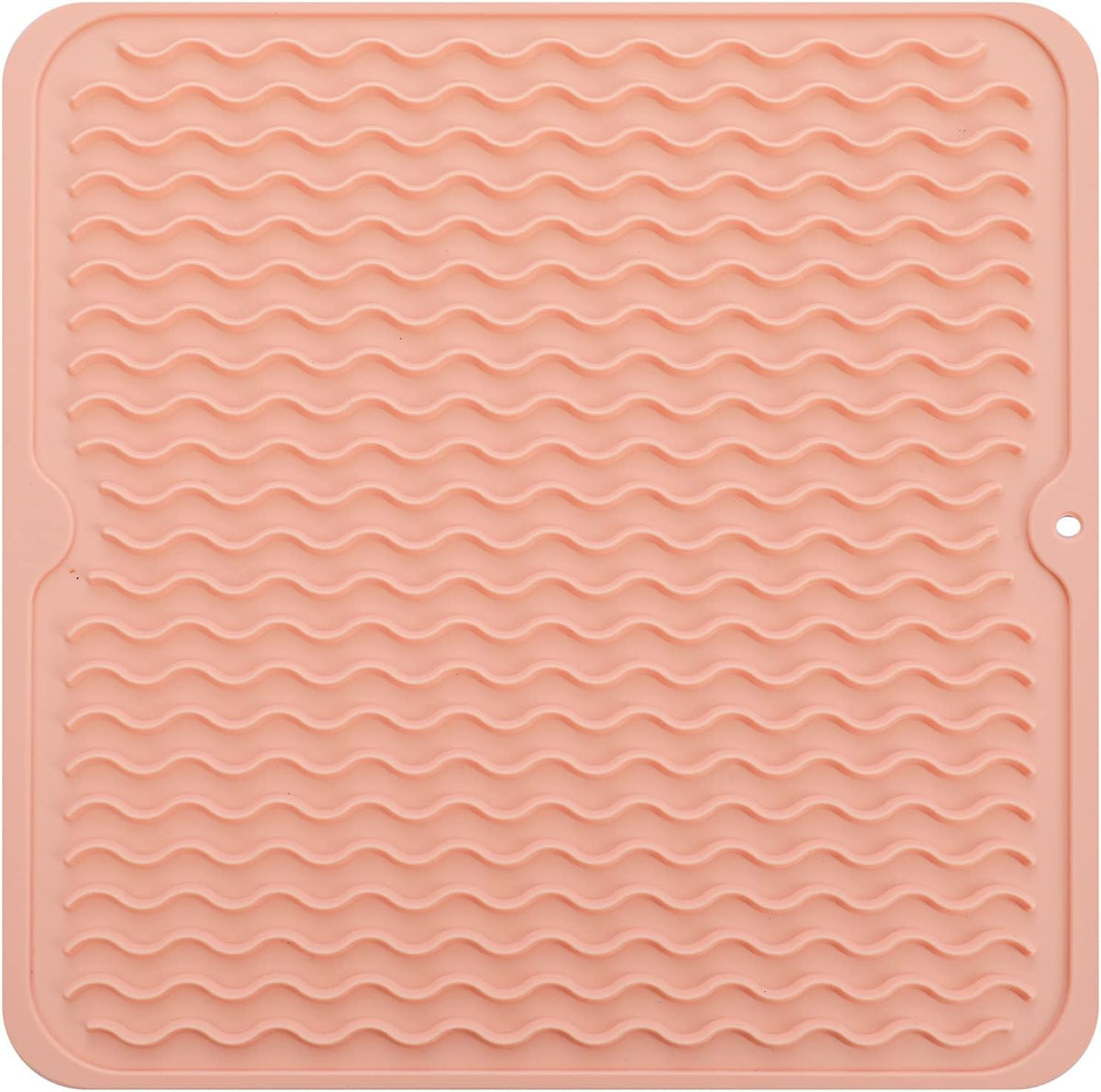 Silicone Dish Drying Mat for Multiple Usage,Easy clean,Eco-friendly,Heat-resistant Silicone Mat for Kitchen Counter or Sink,Refrigerator or Drawer liner Pink M 12 inches x 12 inches