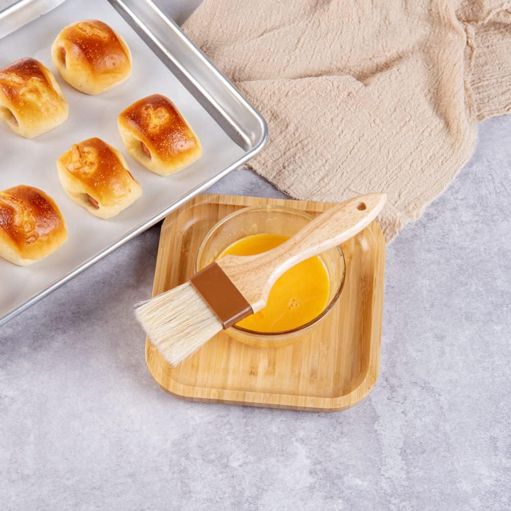 Restaurantware Pastry Tek 2 inch Wide Buttering Brush 1 Boar Bristle Pastry Brush - Hardwood Handle Built-In Hanging Hole Wood Basting Brush Sturdy Ferrule For Glazing And Basting