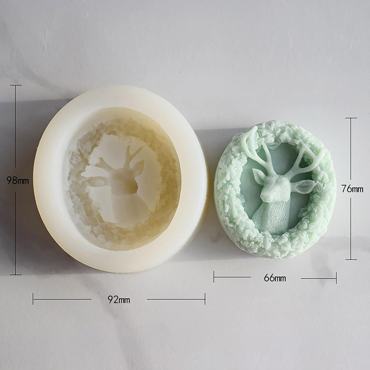 Deer Candle Mold Elk Candle Silicone Wave Spiral Candle Mold - Silicone Resin Casting Molds for Candle & Resin & Soap Craft Supplies