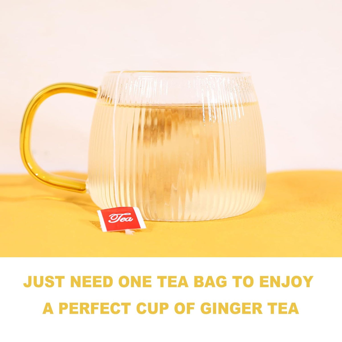 TEARELAE - Ginger Tea Bags, 64 Count - 100% Pure Ginger Root Tea, Soothing & Spicy - Non-GMO - Caffeine-free - Aid Digestion & Support Respiratory