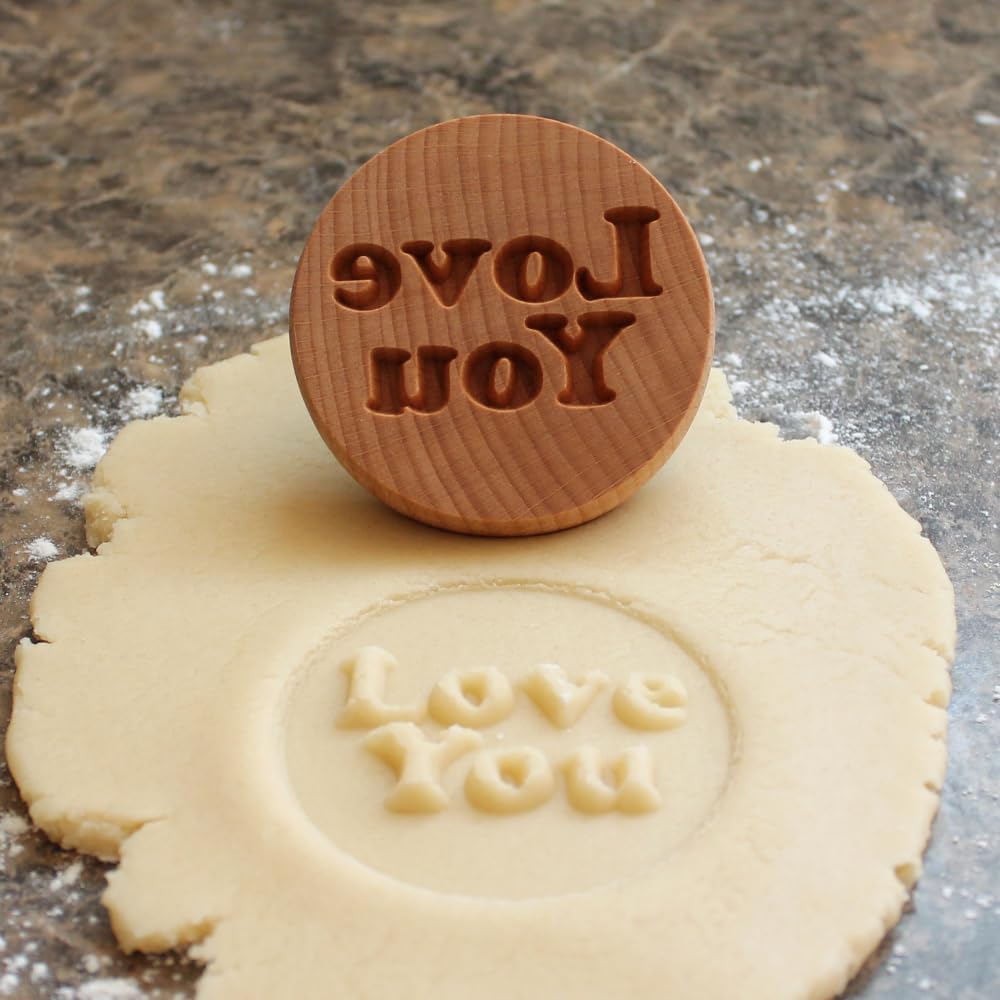 Wood Cookie Stamp, 2.5 Inch (Love You CS-114)