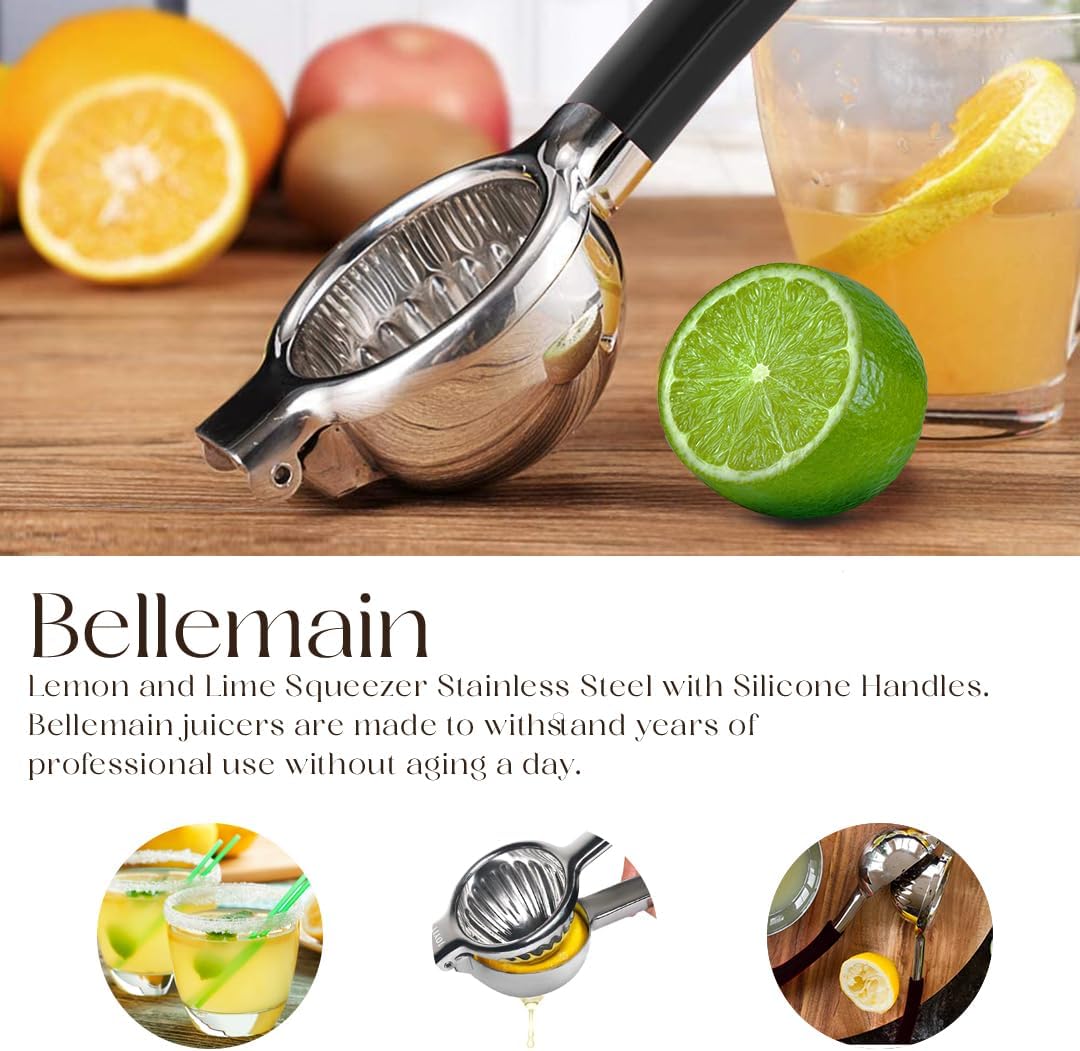 Stainless Steel Lemon Squeezer and Lime Press - Heavy Duty Manual Citrus Juicer and Handheld Juice Press for Lemons, Limes, and Small Citrus Fruits
