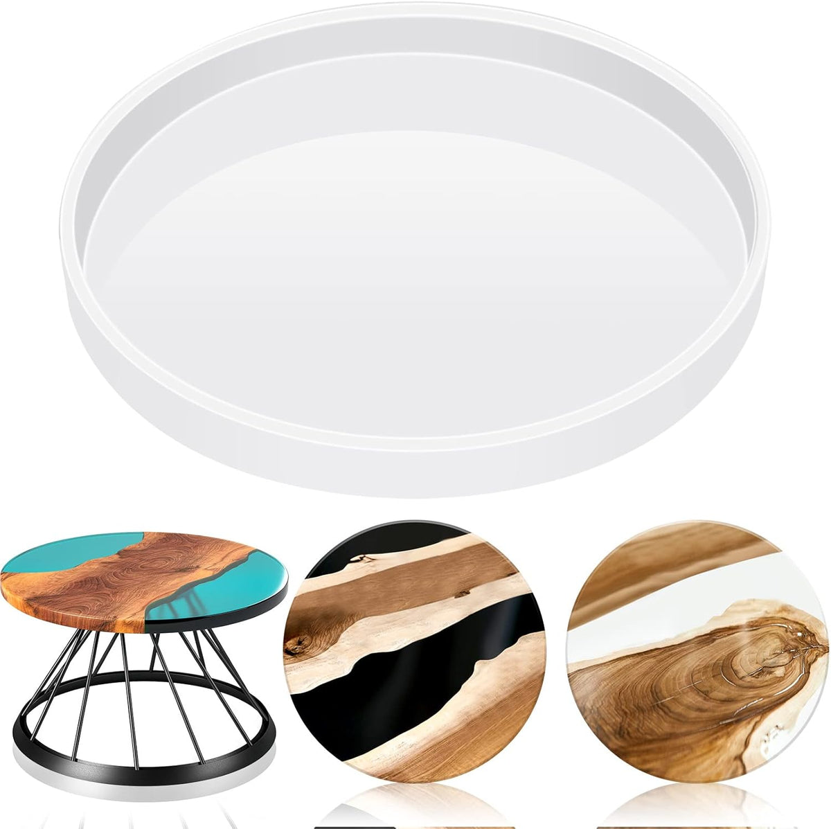 Extra Large Resin Table Mold Large Charcuterie Board Tray Resin Mold Round Silicone Epoxy Table Mold for Table, Charcuterie Board, Cutting Board, DIY Home Decoration (23.62 x 23.62 x 0.98 Inches)