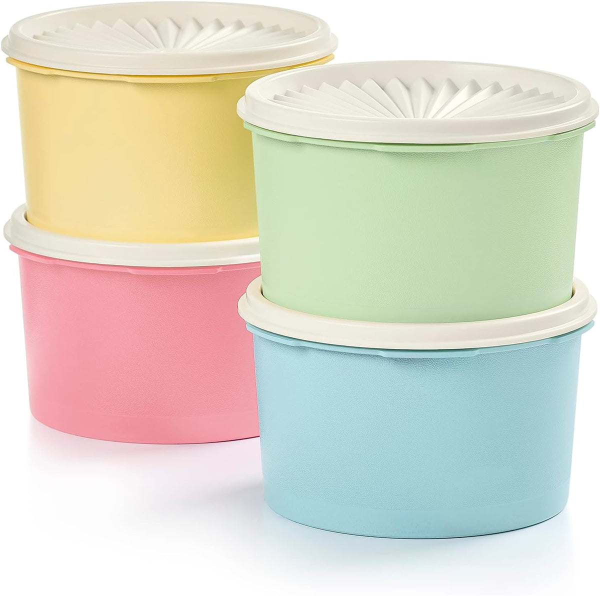 Tupperware Heritage Collection 8 Piece Food Storage Canister Set in Vintage Colors, Dishwasher Safe and BPA Free (4 Containers, 4 Lids)